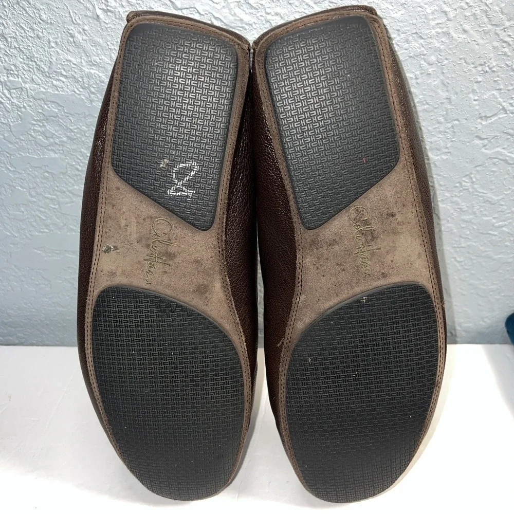 COLE HAAN Men's Driving Loafer Slip On Moccasins-13M Brown Leather Fur Lined
